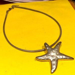 Silver starfish necklace
